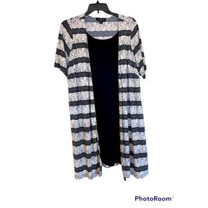 PERCEPTIONS BLUE & WHITE JACKET DRESS SIZE 1 X